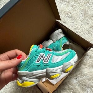 New Balance Kids' Teal and Yellow Sneakers